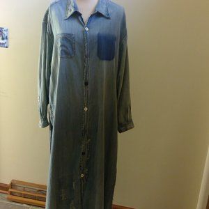 Magnolic Pearl Vintage Denim Duster